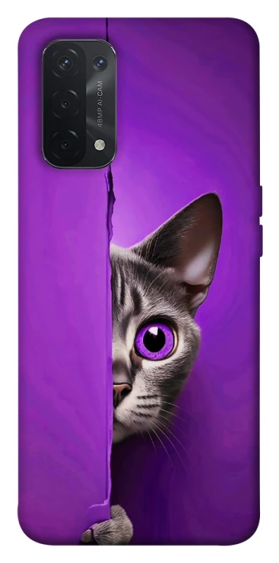 Чохол на Oppo A54 5G / A74 5G Кіт-підглядач фото 1 з 1