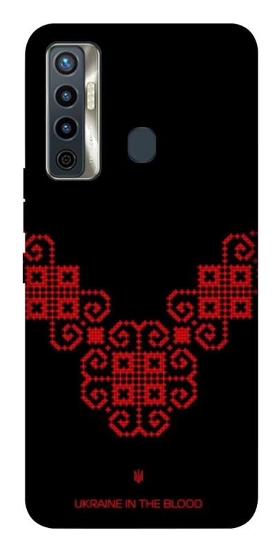 Чохол на TECNO Camon 17 Чорно-червона вишиванка фото 1 з 1