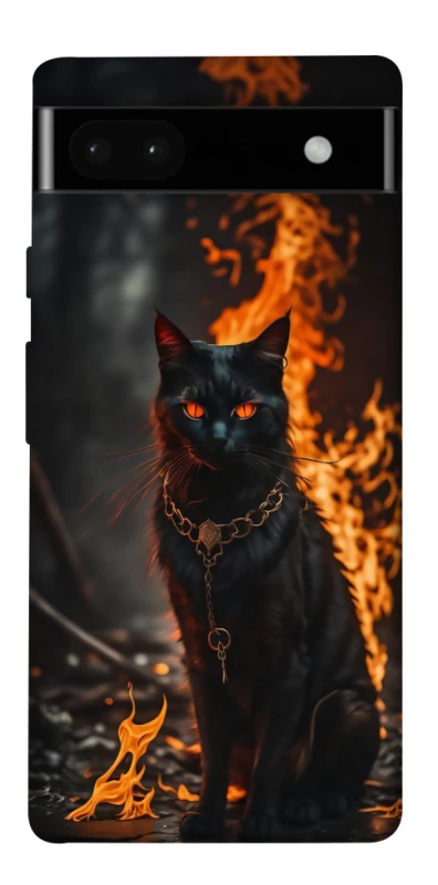Чехол на Google Pixel 6a Огненный кот фото 1 из 1