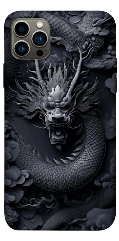 Чехол на Apple iPhone 12 Pro (6.1") black dragon фото 1 из 1