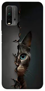 Чехол на Xiaomi Redmi 9T Кот-подглядыватель v2 фото 1 из 1