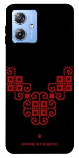 Чехол на Motorola Moto G84 Черно-красная вышиванка фото 1 из 1