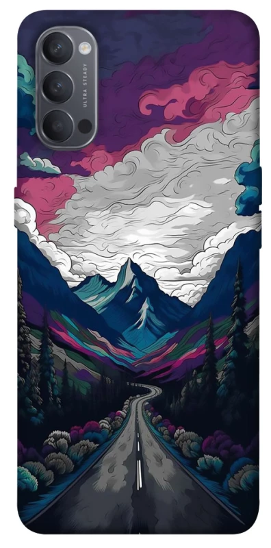 Чехол на Oppo Reno 4 Нарисованные горы фото 1 из 1