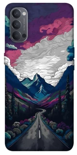 Чехол на Oppo Reno 4 Нарисованные горы фото 1 из 1