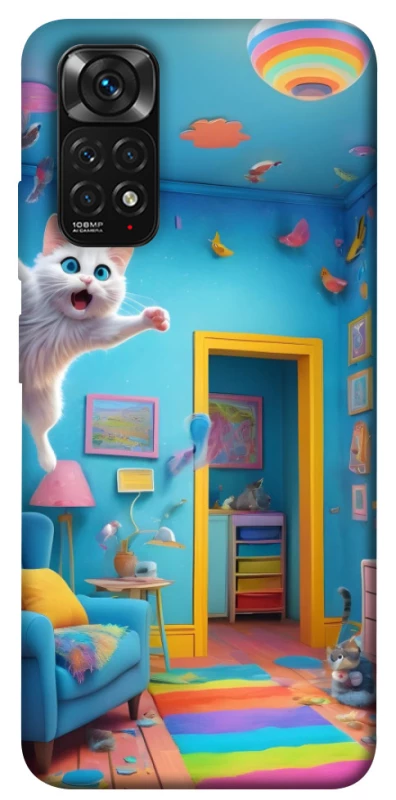 Чехол на Xiaomi Redmi Note 11 (Global) / Note 11S crazy cat фото 1 из 1