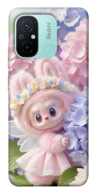 Чохол на Xiaomi Redmi 12C / Poco C55 Labubu & Flowers ver.1 фото 1 з 1