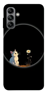 Чехол на Samsung Galaxy A04s Cat and flower фото 1 из 1