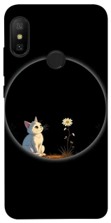 Чехол на Xiaomi Mi A2 Lite / Xiaomi Redmi 6 Pro Cat and flower фото 1 из 1