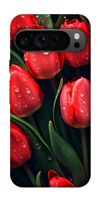 Чохол на Google Pixel 9 Pro Червоні тюльпани фото 1 з 1