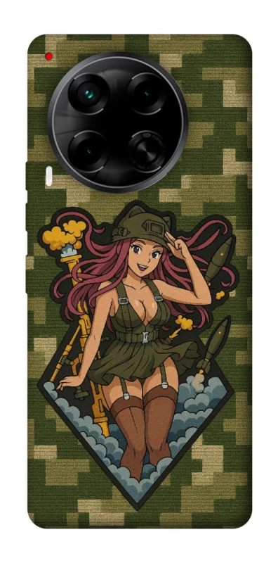 Чехол на TECNO Camon 30 (CL6) Military Waifu фото 1 из 1