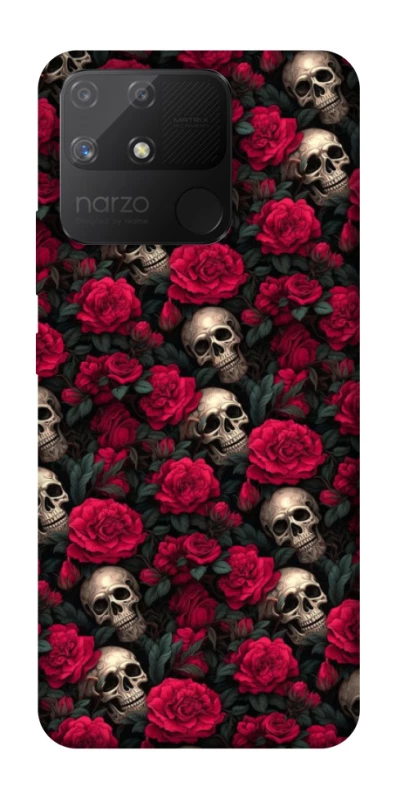 Чехол на Realme Narzo 50A Черепа и розы фото 1 из 1