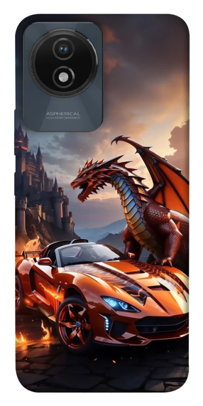 Чехол на Vivo Y02 Сar and dragon фото 1 из 1