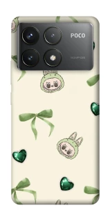 Чехол на Xiaomi Poco F6 Pro Labubu Green Heart фото 1 из 1