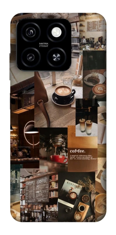 Чохол на ZTE Blade A55 4G Coffee collage ver.2 фото 1 з 1