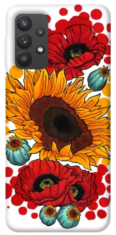 Чохол на Samsung Galaxy A32 (A325F) 4G Соняшники та маки фото 1 з 1
