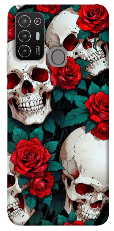 Чохол на ZTE Blade A52 skull and rose фото 1 з 1