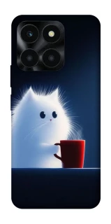 Чехол на Huawei Honor X6a Чехол кот с кофе фото 1 из 1