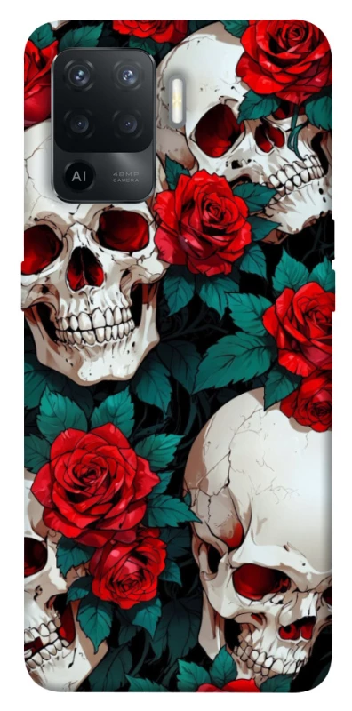 Чохол на Oppo Reno 5 Lite skull and rose фото 1 з 1
