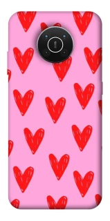 Чехол на Nokia X10 / X20 Red hearts 2 фото 1 из 1