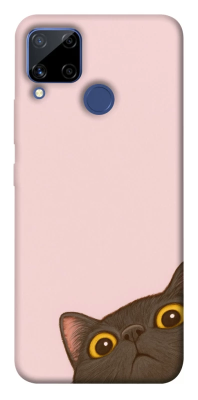 Чехол на Realme C15 Peeping cat фото 1 из 1