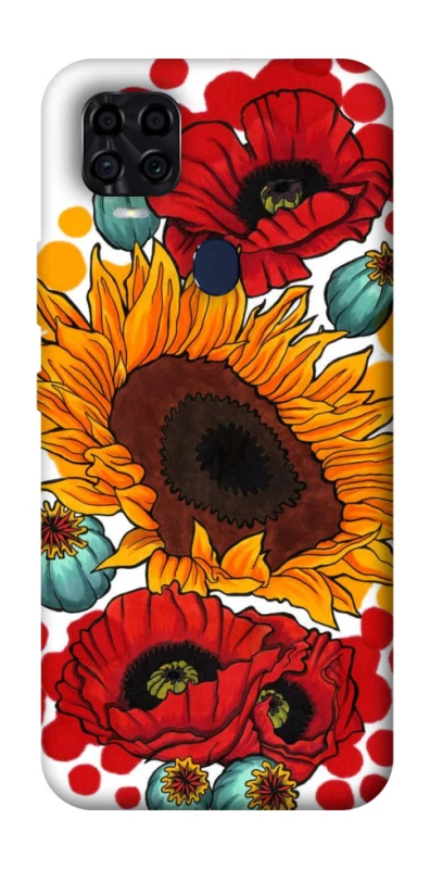 Чохол на ZTE Blade v2020 Соняшники та маки фото 1 з 1