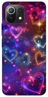 Чохол на Xiaomi Mi 11 Lite Drawn hearts фото 1 з 1