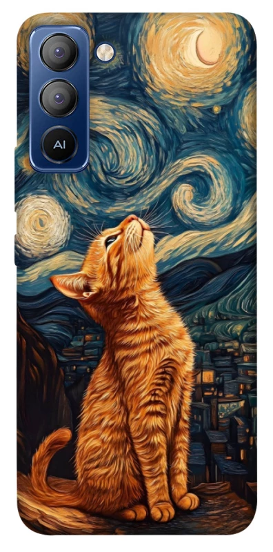 Чохол на TECNO Pop 5 LTE van gogh cat фото 1 з 1