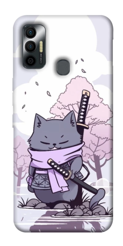 Чохол на TECNO Spark 7 Samurai cat фото 1 з 1