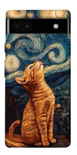 Чехол на Google Pixel 6a van gogh cat фото 1 из 1