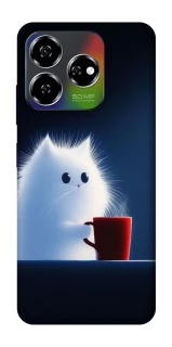 Чехол на ZTE Nubia V60 Чехол кот с кофе фото 1 из 1