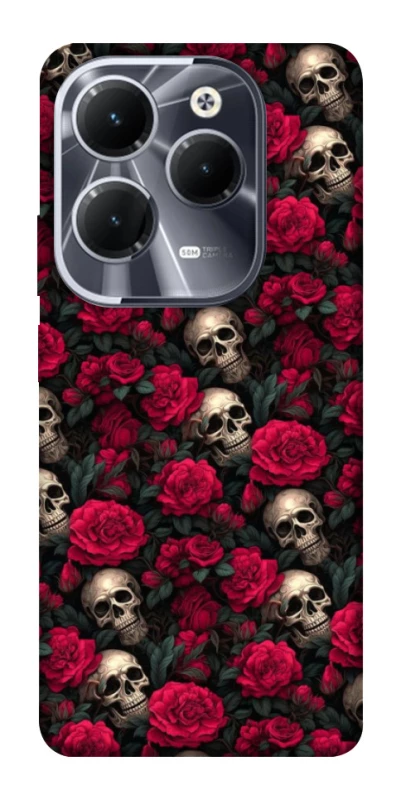 Чохол на Infinix Hot 40 Черепа та рози фото 1 з 1
