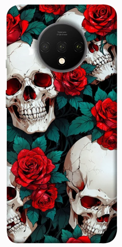 Чехол на OnePlus 7T skull and rose фото 1 из 1