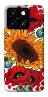 Чехол на ZTE Blade A55 4G Подсолнечники и маки фото 1 из 1