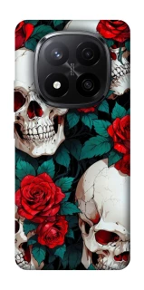 Чехол на Xiaomi Redmi Note 14 Pro+ 5G skull and rose фото 1 из 1