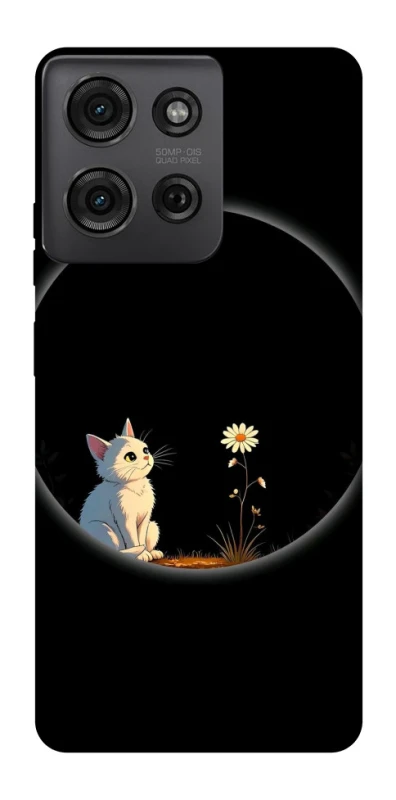 Чохол на Motorola Moto G75 Cat and flower фото 1 з 1