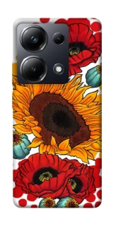 Чехол на Xiaomi Poco M6 Pro 4G Подсолнечники и маки фото 1 из 1