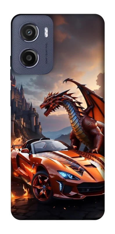 Чохол на Motorola Moto E15 Сar and dragon фото 1 з 1