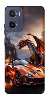 Чохол на Motorola Moto E15 Сar and dragon фото 1 з 1