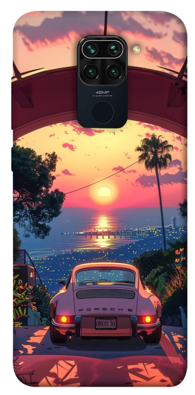 Чехол на Xiaomi Redmi Note 9 / Redmi 10X Porsche at sunset фото 1 из 1