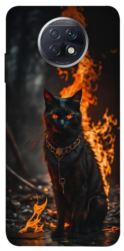 Чехол на Xiaomi Redmi Note 9 5G / Note 9T Огненный кот фото 1 из 1