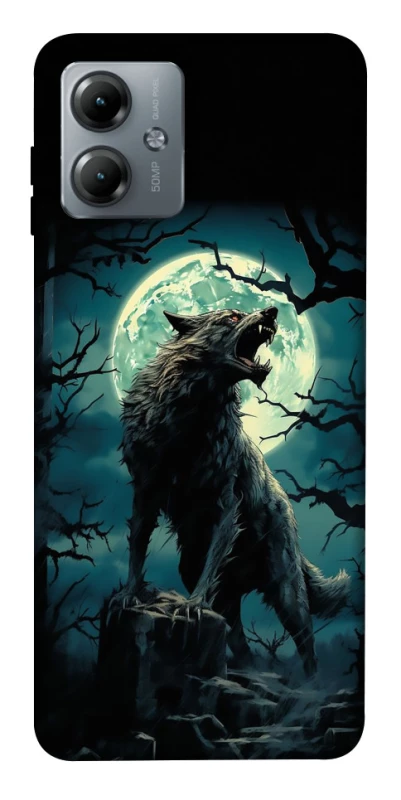 Чохол на Motorola Moto G14 Вовк під місяцем фото 1 з 1