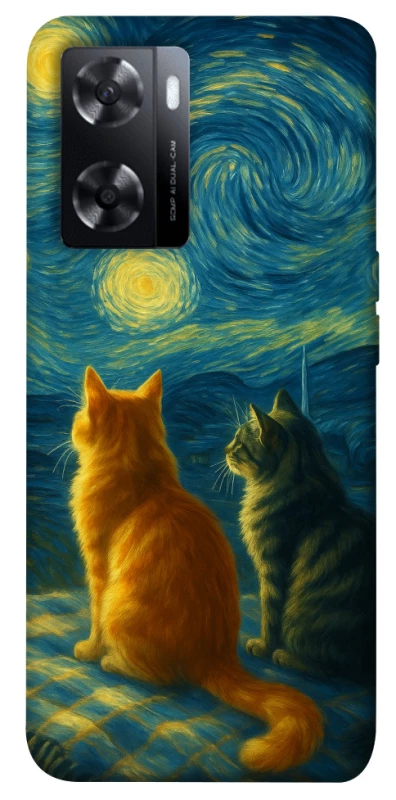 Чохол на Oppo A57s Cats under the stars фото 1 з 1