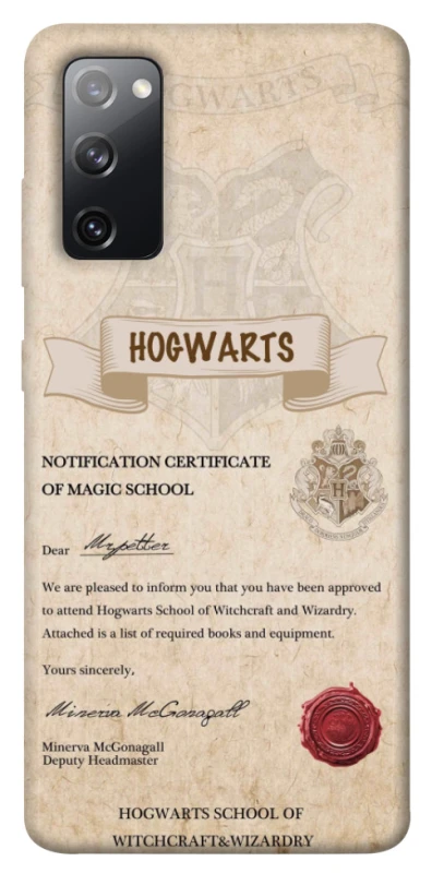 Чехол на Samsung Galaxy S20 FE The Hogwarts acceptance letter фото 1 из 1
