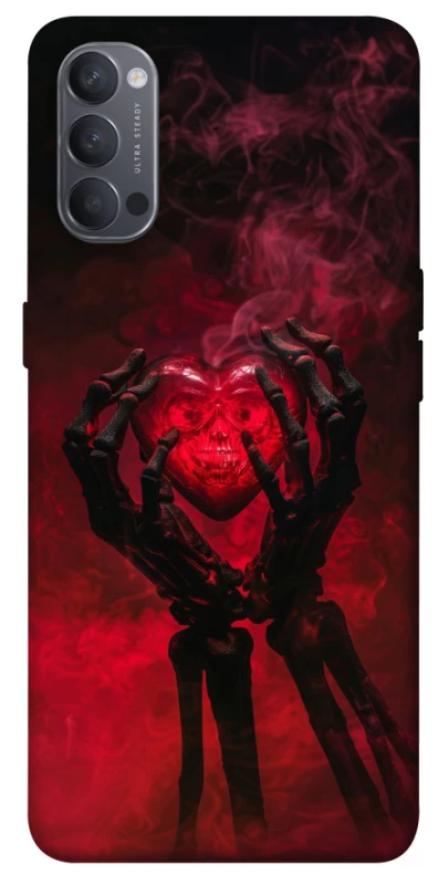 Чохол на Oppo Reno 4 Heart in the hands of a skeleton фото 1 з 1
