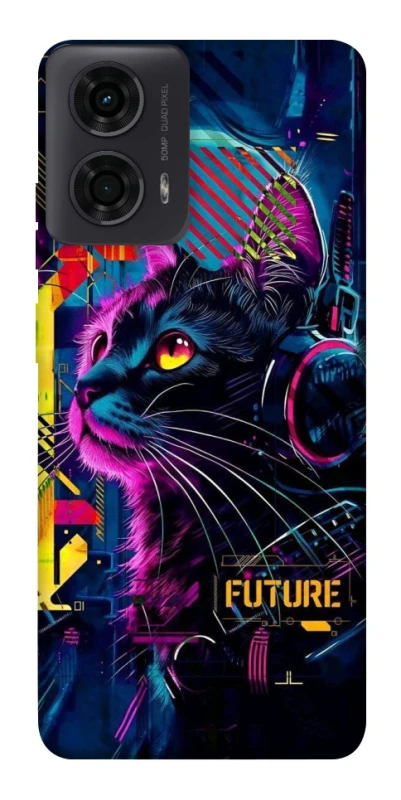 Чехол на Motorola Moto G04 Cyber Cat v2 фото 1 из 1