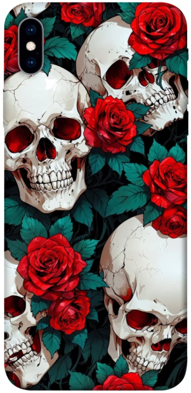 Чохол на Apple iPhone XS Max (6.5") skull and rose фото 1 з 1