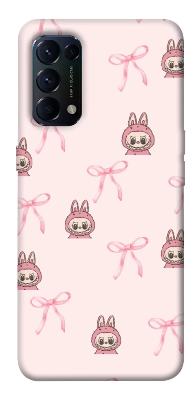 Чохол на Oppo Reno 5 4G Pink bows and Labubus фото 1 з 1