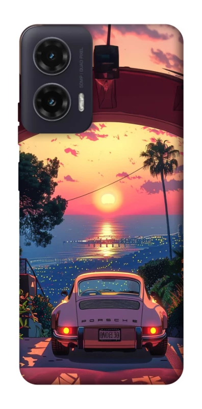 Чехол на Motorola Moto G35 Porsche at sunset фото 1 из 1