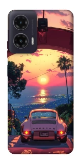 Чехол на Motorola Moto G35 Porsche at sunset фото 1 из 1