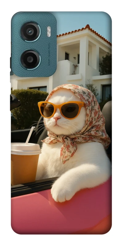 Чохол на Motorola Moto G06 Stylish Cat Cruise фото 1 Чохол на Motorola Moto G06 Stylish Cat Cruise фото 1 з 1
